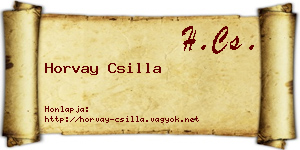 Horvay Csilla névjegykártya